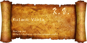 Kulacs Viola névjegykártya